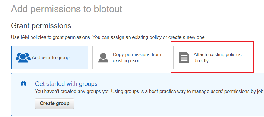 Attach existing policies