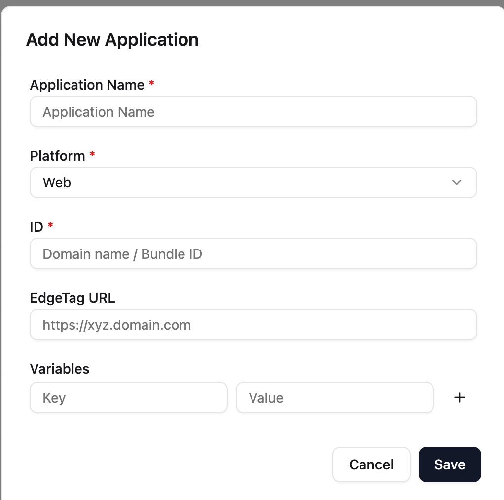 Add New Application