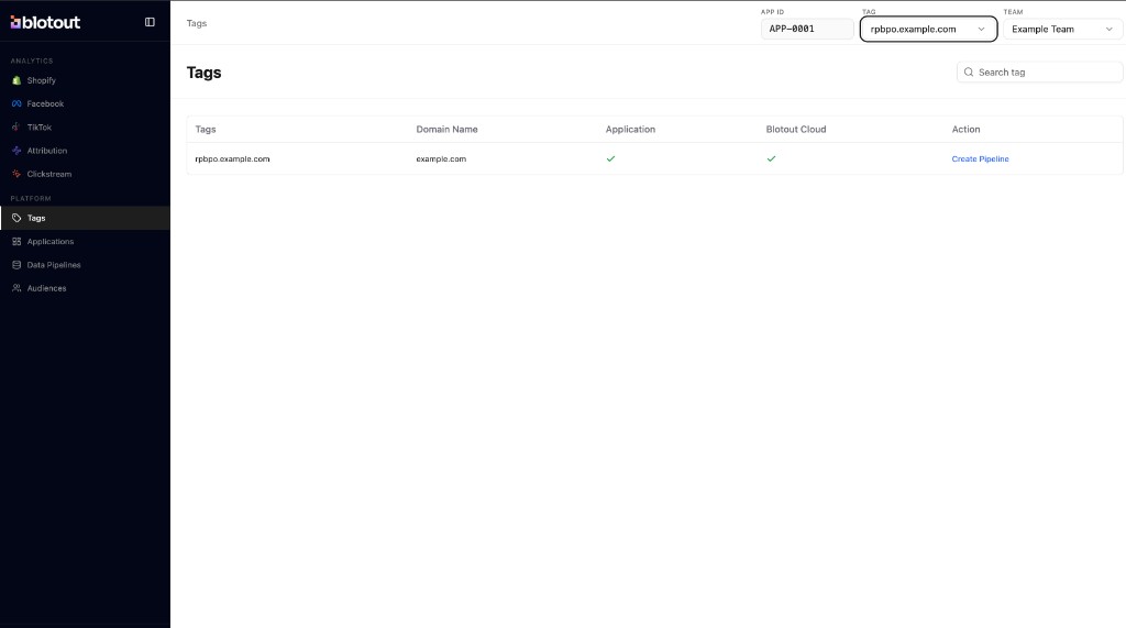 Tags page — click Create Pipeline for the target tag