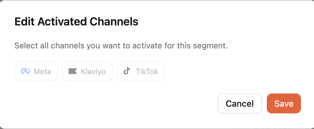 Edit activated channels