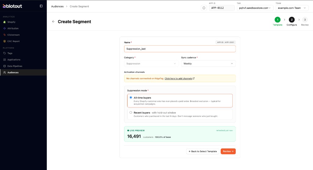 Configure segment settings