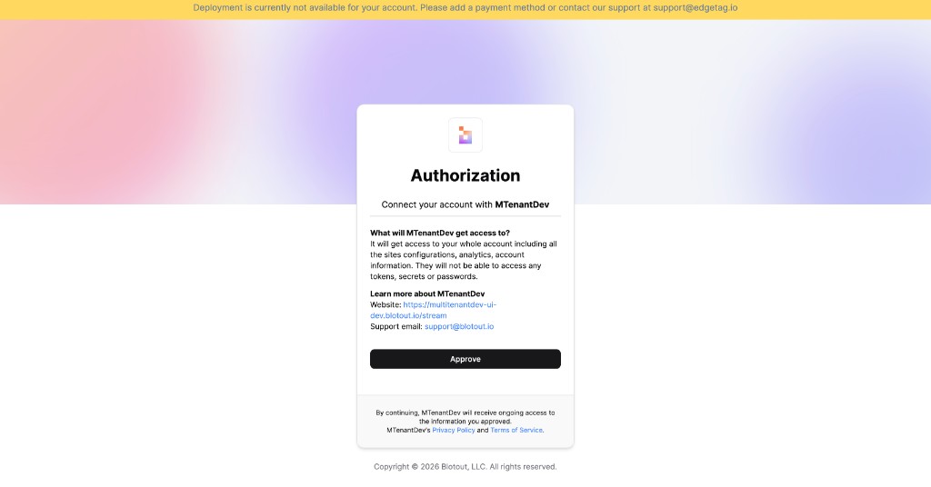 OAuth authorization page