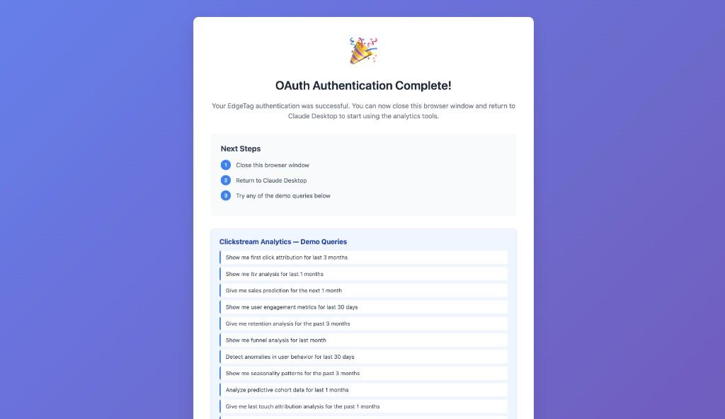 OAuth authentication complete