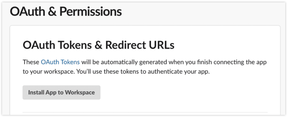 Install Slack app to workspace