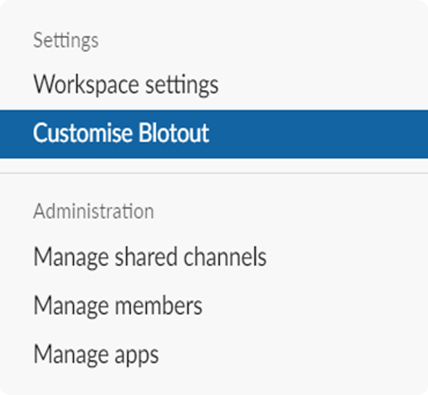 Slack customize workspace page