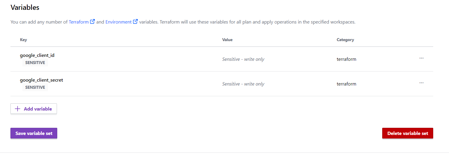 google-sso-varset-variables