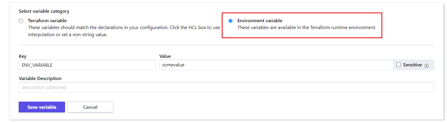Creating Environment variable