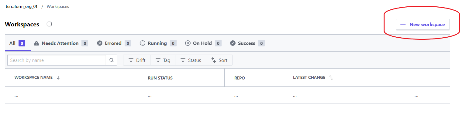 Terraform new workspace